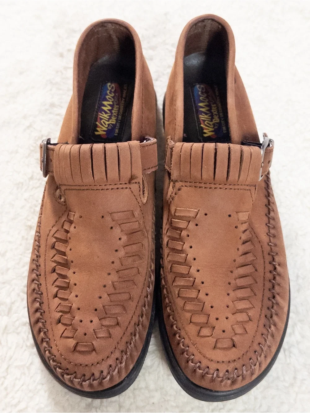Vintage Dexter WalkMocs Leather Huarache Loafers Women’s Size 7.5 Brown